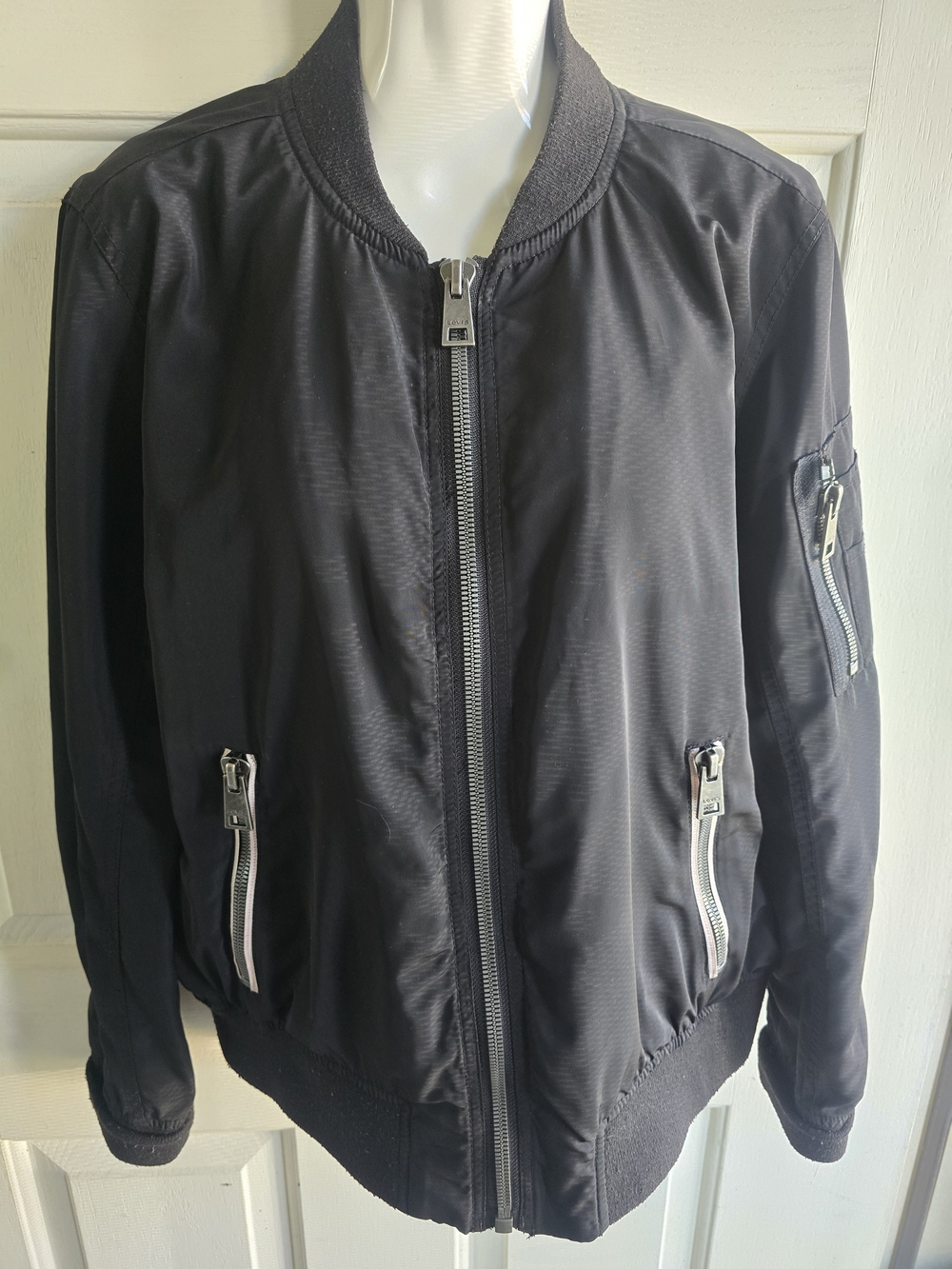 Levi's Black Bomber Jacket with Silver Zippers